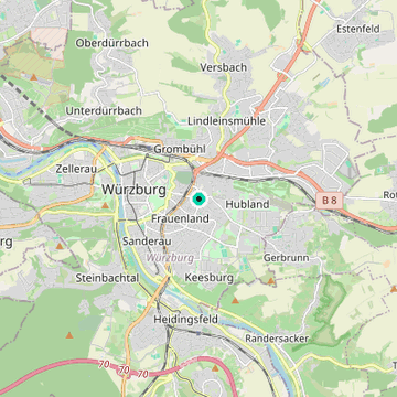 Map showing Würzburg, Germany